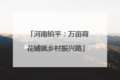 河南镇平：万亩荷花铺就乡村振兴路