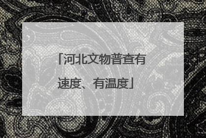 河北文物普查有速度、有温度