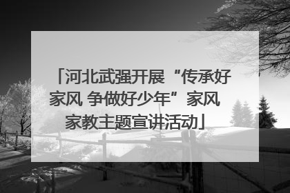 河北武强开展“传承好家风 争做好少年”家风家教主题宣讲活动