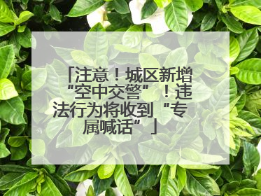 注意！城区新增“空中交警”！违法行为将收到“专属喊话”