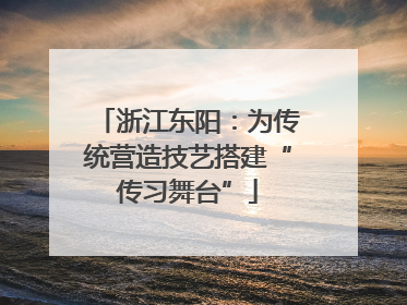 浙江东阳：为传统营造技艺搭建“传习舞台”