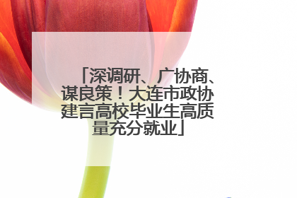 深调研、广协商、谋良策！大连市政协建言高校毕业生高质量充分就业