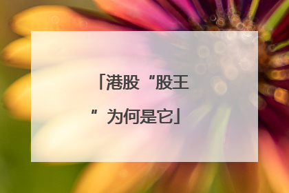 港股“股王”为何是它