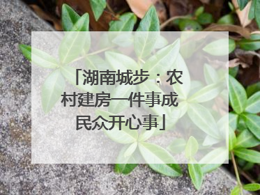 湖南城步：农村建房一件事成民众开心事