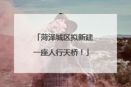 菏泽城区拟新建一座人行天桥！