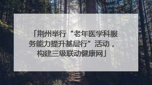 荆州举行“老年医学科服务能力提升基层行”活动，构建三级联动健康网