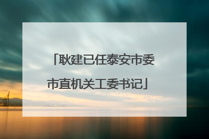 耿建已任泰安市委市直机关工委书记