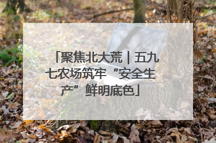聚焦北大荒｜五九七农场筑牢“安全生产”鲜明底色