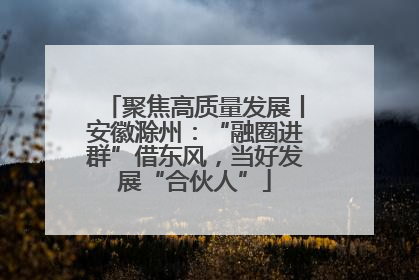聚焦高质量发展丨安徽滁州：“融圈进群”借东风，当好发展“合伙人”