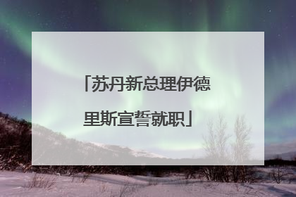 苏丹新总理伊德里斯宣誓就职