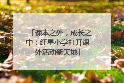 课本之外，成长之中：红星小学打开课外活动新天地