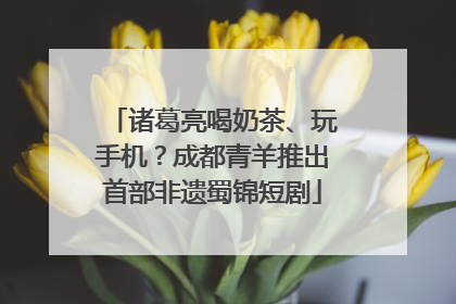 诸葛亮喝奶茶、玩手机？成都青羊推出首部非遗蜀锦短剧