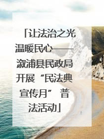 让法治之光温暖民心——溆浦县民政局开展“民法典宣传月” 普法活动
