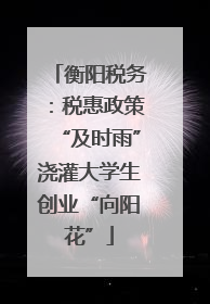 衡阳税务：税惠政策“及时雨”浇灌大学生创业“向阳花”