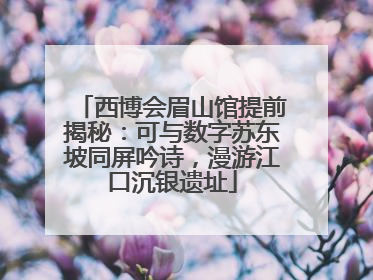 西博会眉山馆提前揭秘：可与数字苏东坡同屏吟诗，漫游江口沉银遗址