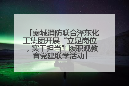 襄城消防联合泽东化工集团开展“立足岗位，实干担当”履职观教育党建联学活动