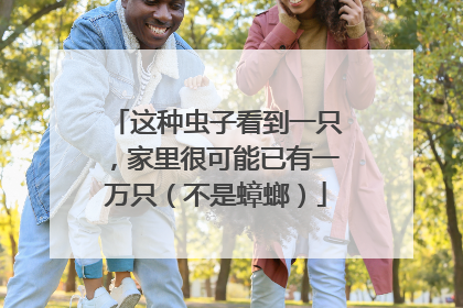 这种虫子看到一只，家里很可能已有一万只（不是蟑螂）