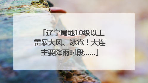 辽宁局地10级以上雷暴大风、冰雹！大连主要降雨时段……
