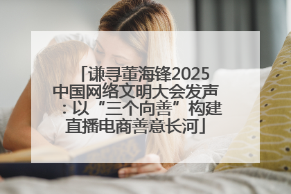 谦寻董海锋2025中国网络文明大会发声：以“三个向善”构建直播电商善意长河