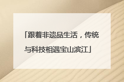 跟着非遗品生活，传统与科技相遇宝山滨江