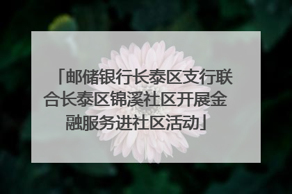 邮储银行长泰区支行联合长泰区锦溪社区开展金融服务进社区活动