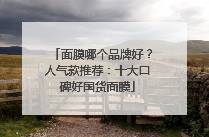 面膜哪个品牌好？人气款推荐：十大口碑好国货面膜