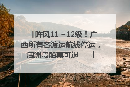 阵风11～12级！广西所有客渡运航线停运，涠洲岛船票可退……