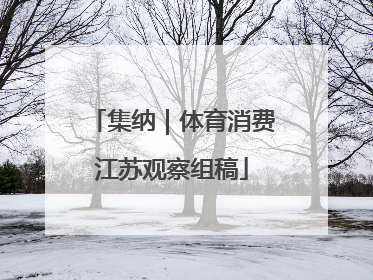 集纳｜体育消费江苏观察组稿