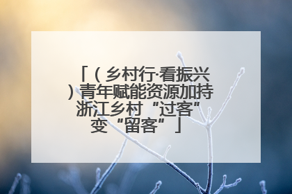 （乡村行·看振兴）青年赋能资源加持 浙江乡村“过客”变“留客”
