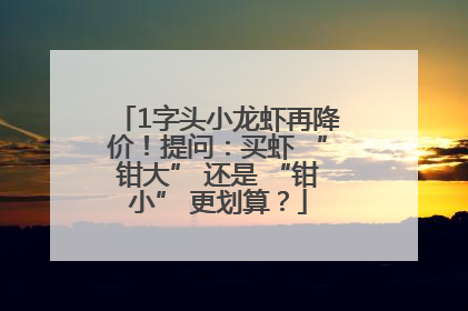 1字头小龙虾再降价！提问：买虾 “钳大” 还是 “钳小” 更划算？