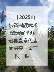 2025山东省民族武术邀请赛举办 冠县查拳代表团勇夺三金二银一铜