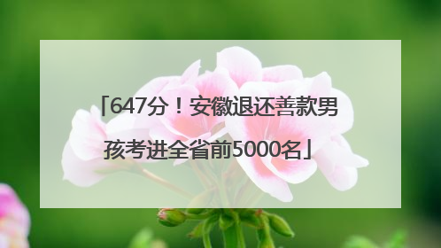 647分！安徽退还善款男孩考进全省前5000名