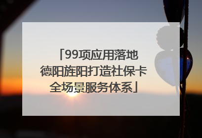 99项应用落地 德阳旌阳打造社保卡全场景服务体系