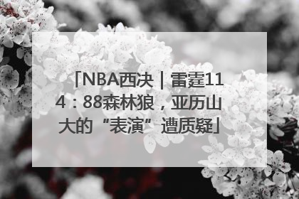 NBA西决｜雷霆114：88森林狼，亚历山大的“表演”遭质疑